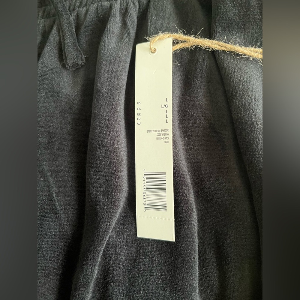 Rae Dunn Black Velvet Halloween Trick or Treat Pants - Picture 3 of 6